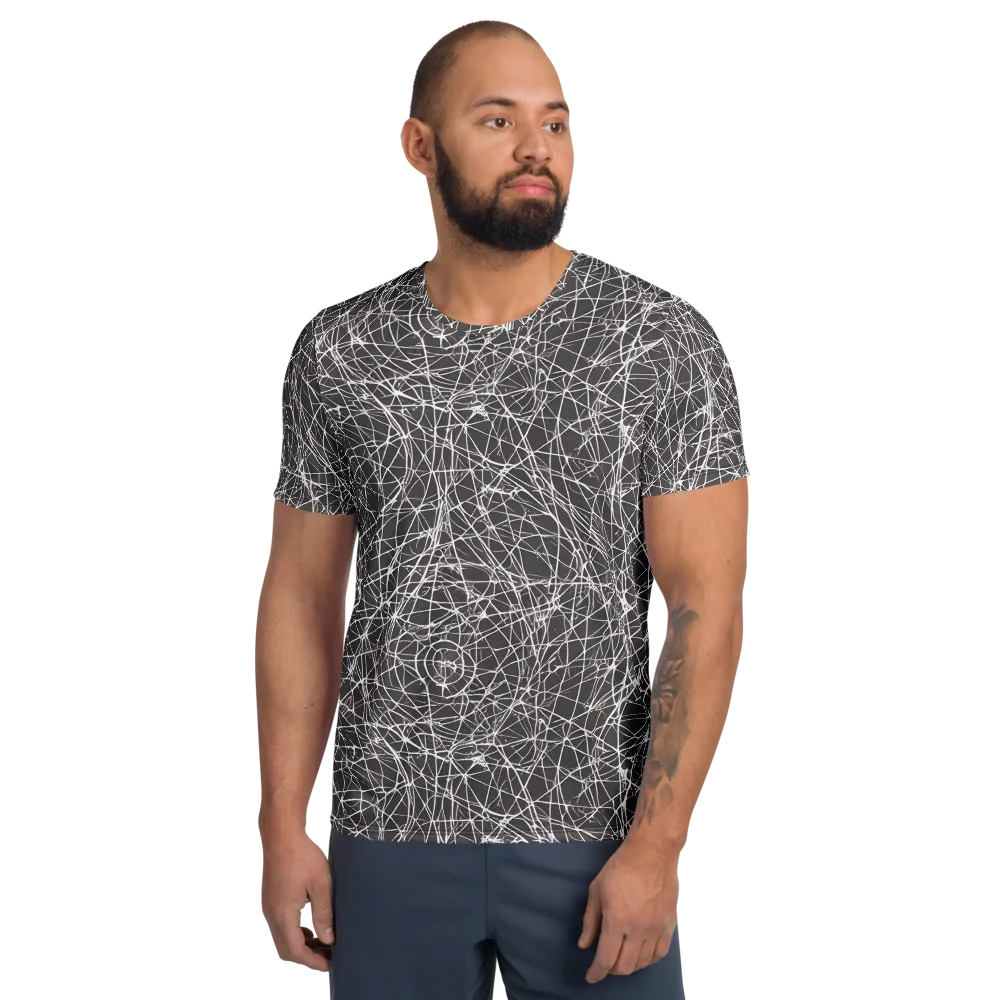 Ivory Static on Men's Athletic T-Shirt — Front