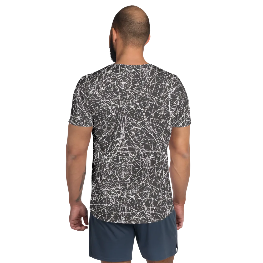 Ivory Static on Men's Athletic T-Shirt — Back