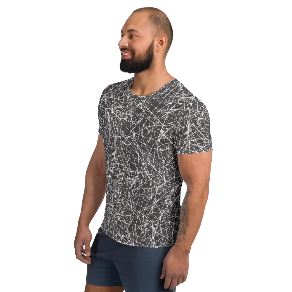 Ivory Static on Men's Athletic T-Shirt — Left