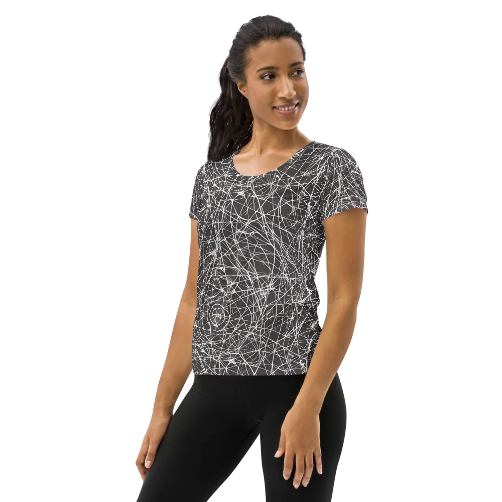Ivory Static on Women's Athletic T-Shirt — Left