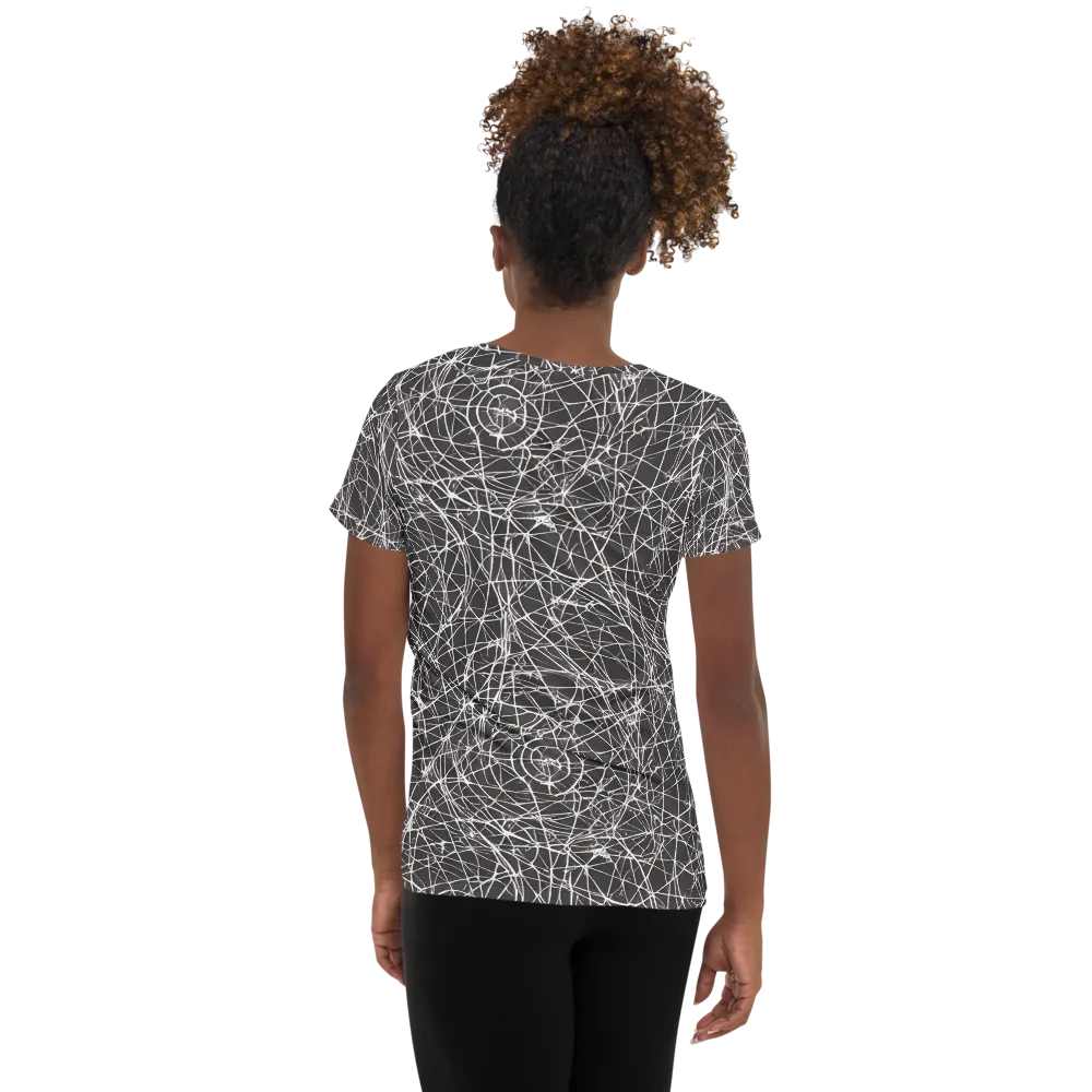 Ivory Static on Women's Athletic T-Shirt — Back