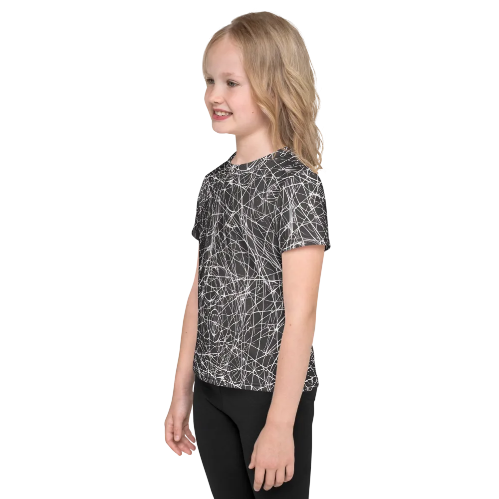 Ivory Static on Kids Crew Neck T-Shirt — Left