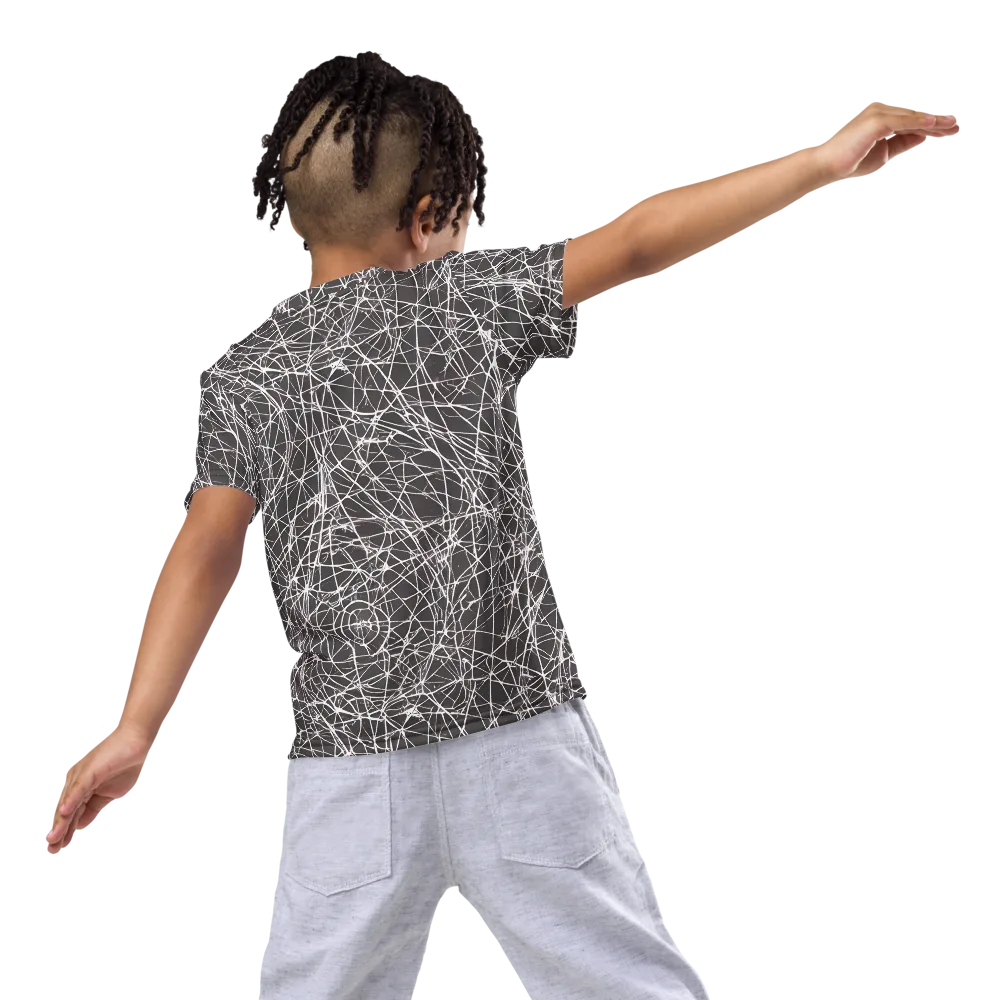 Ivory Static on Kids Crew Neck T-Shirt — Back