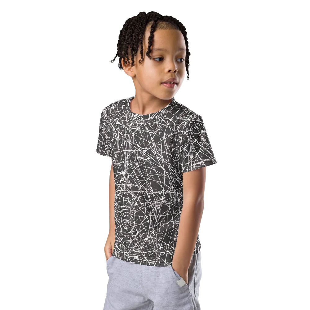 Ivory Static on Kids Crew Neck T-Shirt — Left Front