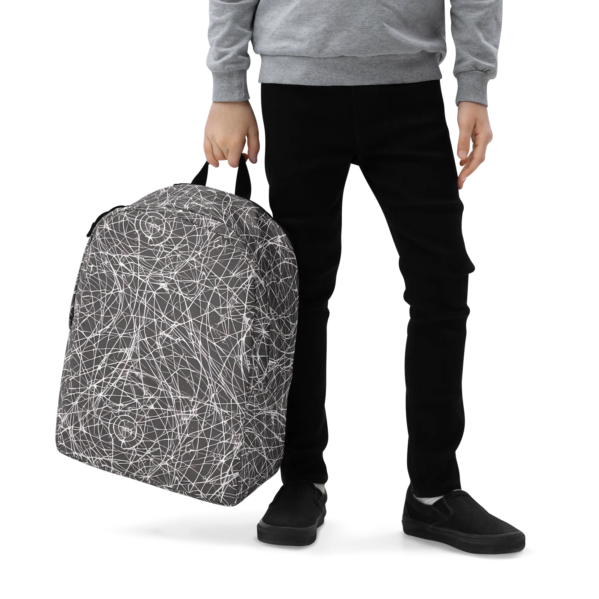 Ivory Static on Minimalist Backpack — Zoomed-in