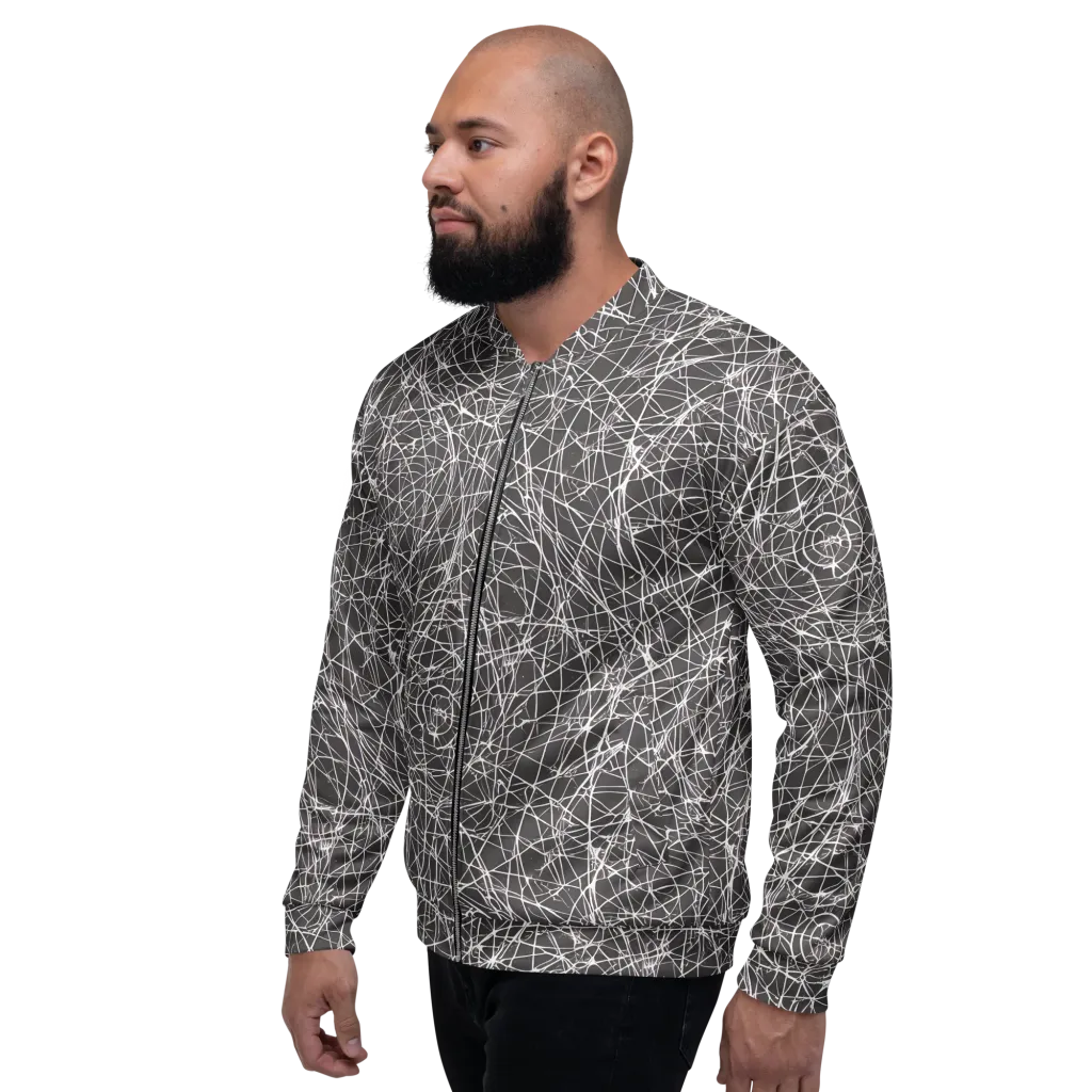 Ivory Static on Bomber Jacket — Left