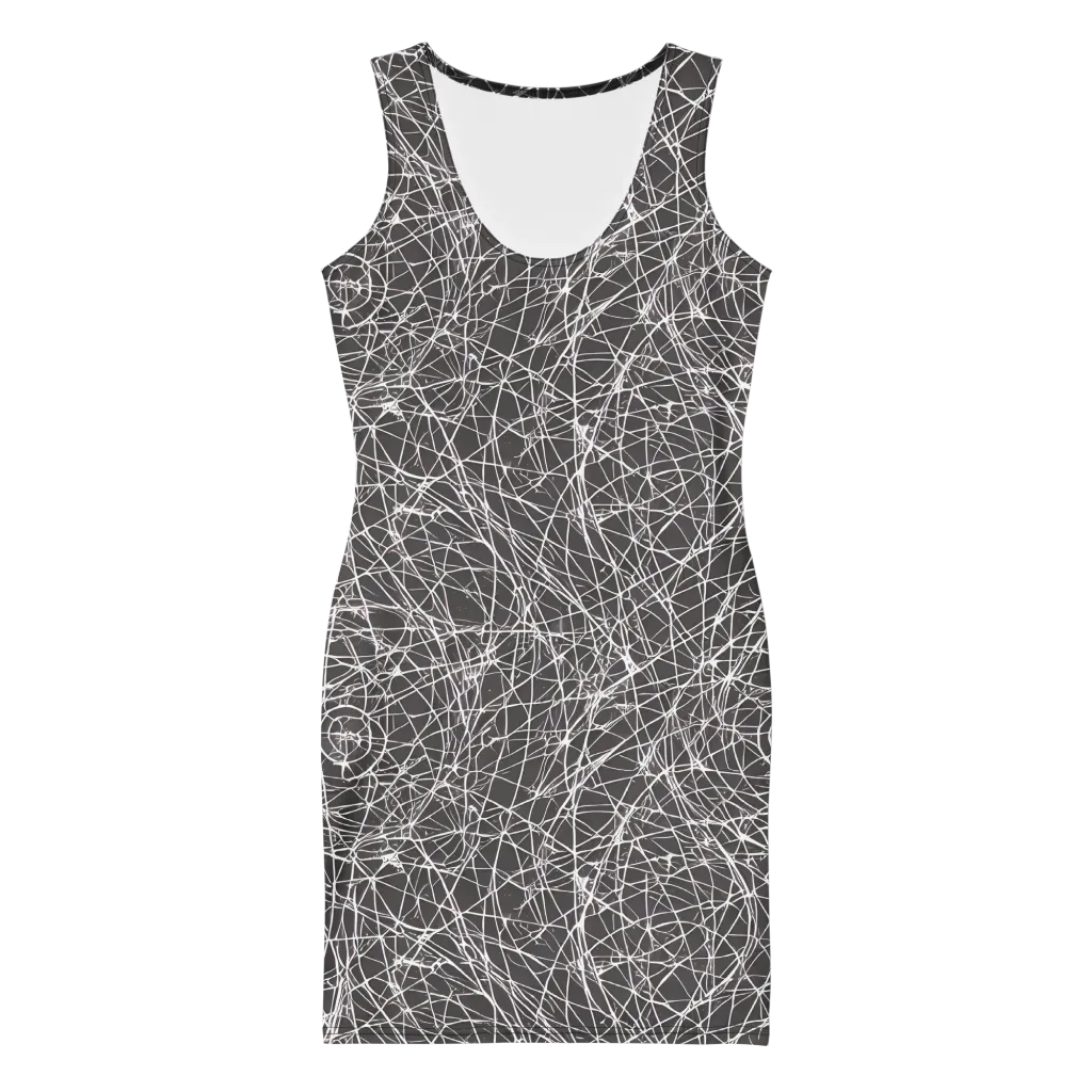 Ivory Static on Bodycon Dress — Front