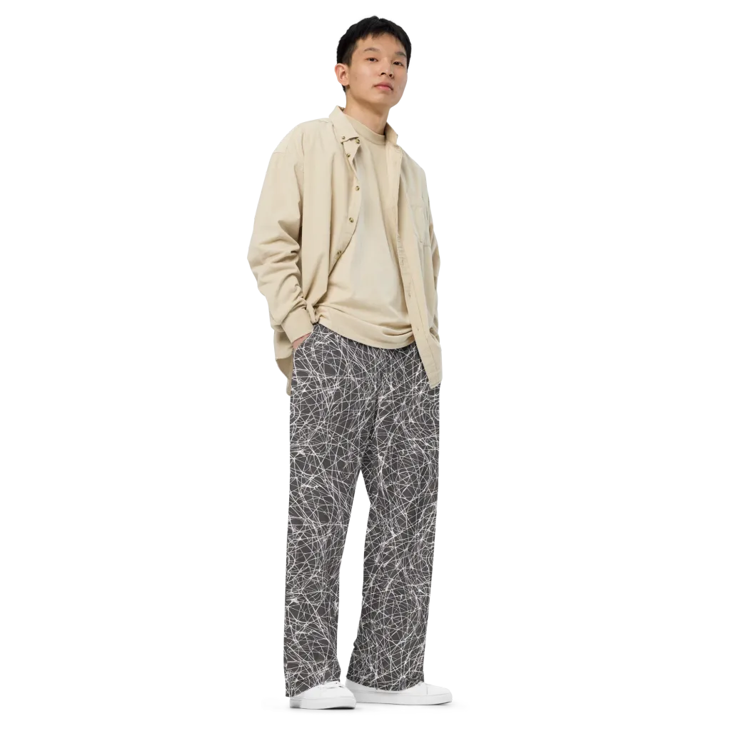 Ivory Static on Wide-Leg Pants — Right Front