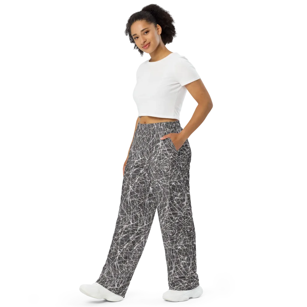Ivory Static on Wide-Leg Pants — Left Front