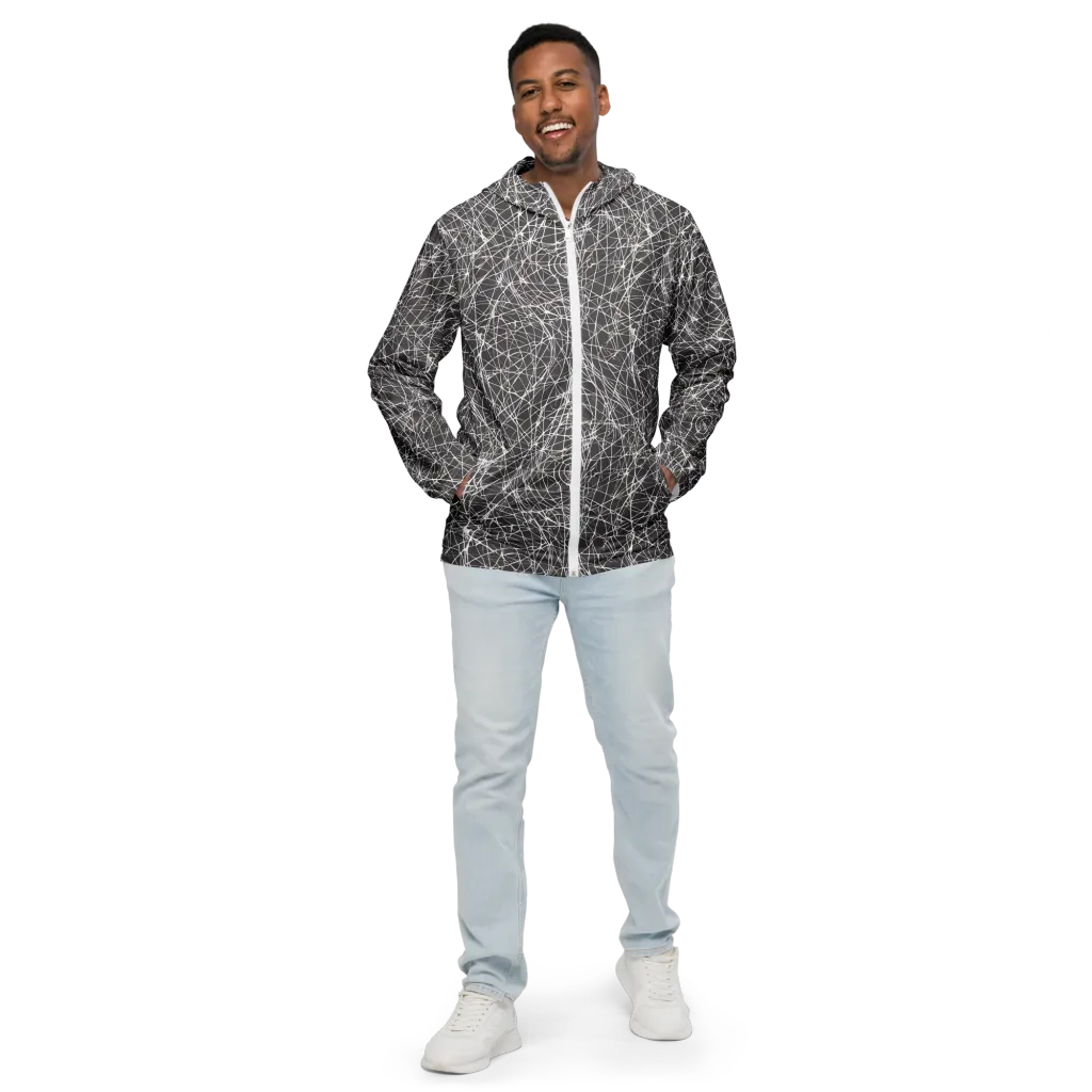 Ivory Static on Men's Windbreaker — Front