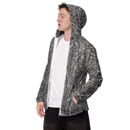 Ivory Static on a Men's Windbreaker