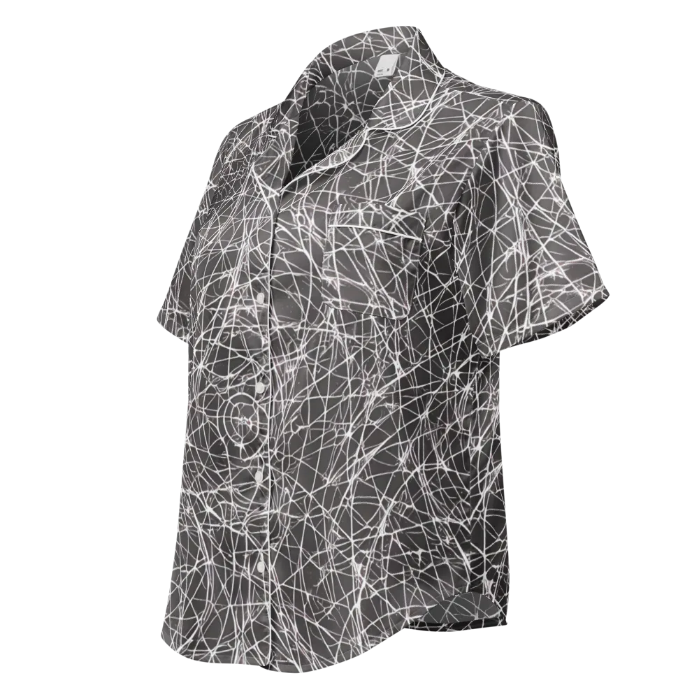 Ivory Static on Women's Short Sleeve Pajama Top — Left Front