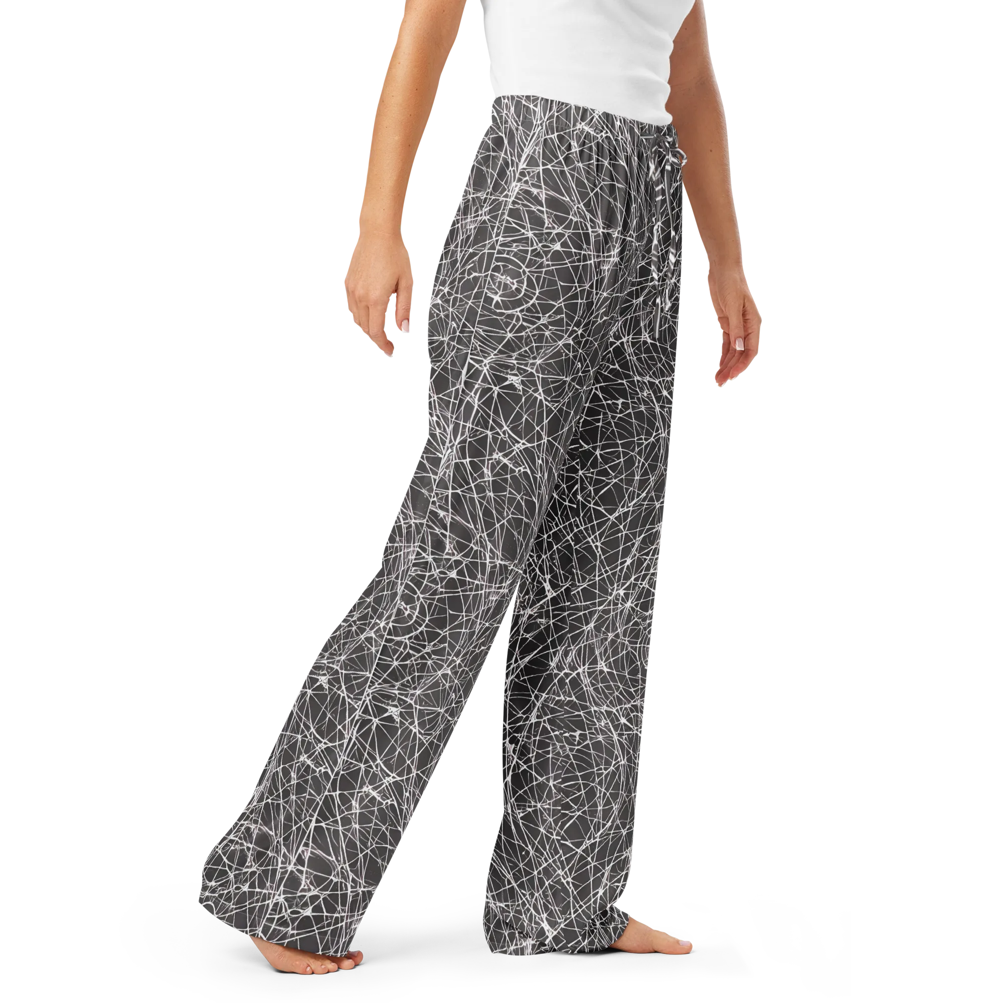 Ivory Static on Women's Pajama Pants — Right Front