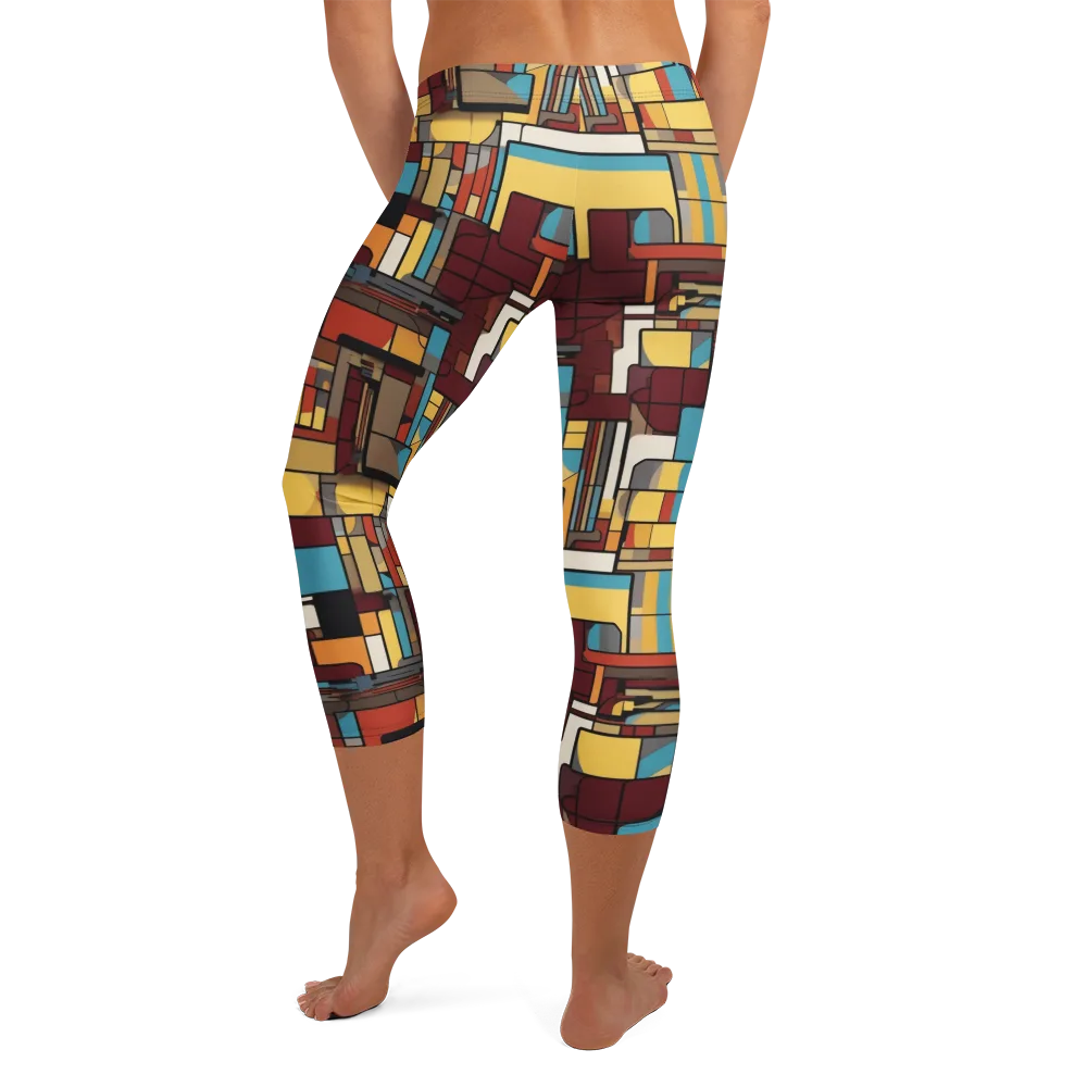 Bauhaus Circuit on Capri Leggings — Back