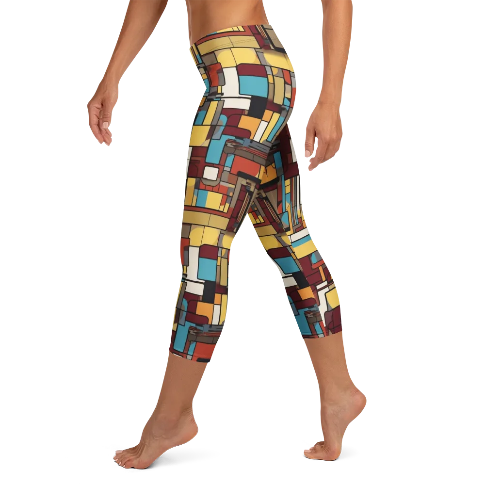 Bauhaus Circuit on Capri Leggings — Left