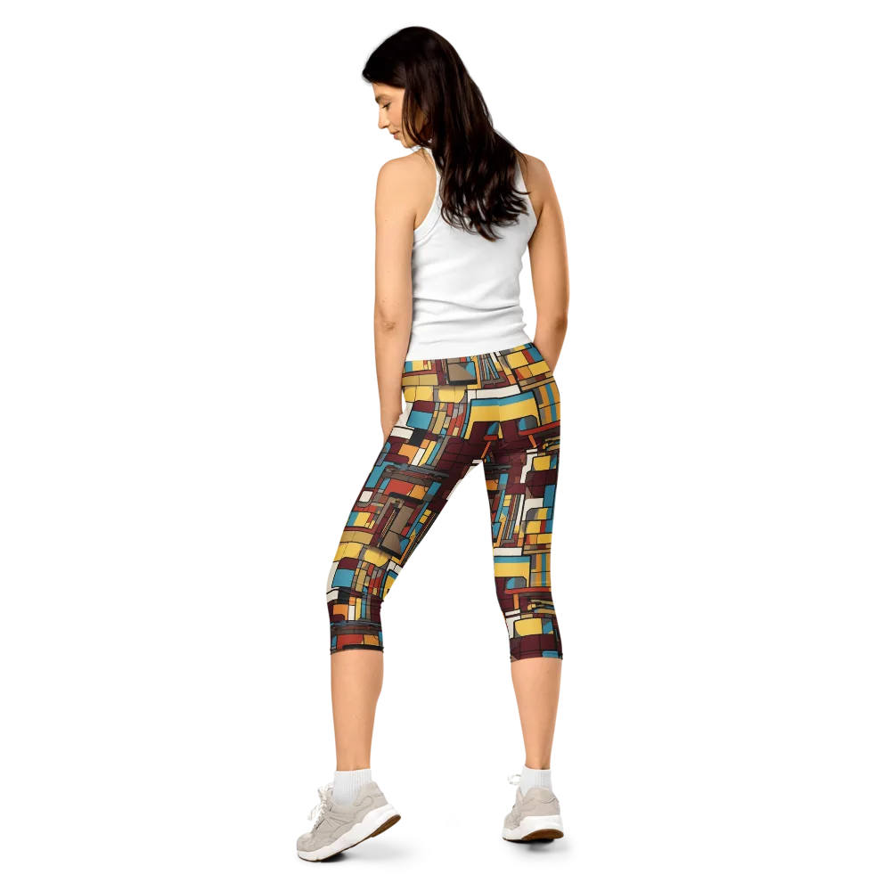 Bauhaus Circuit on Capri Leggings — Back