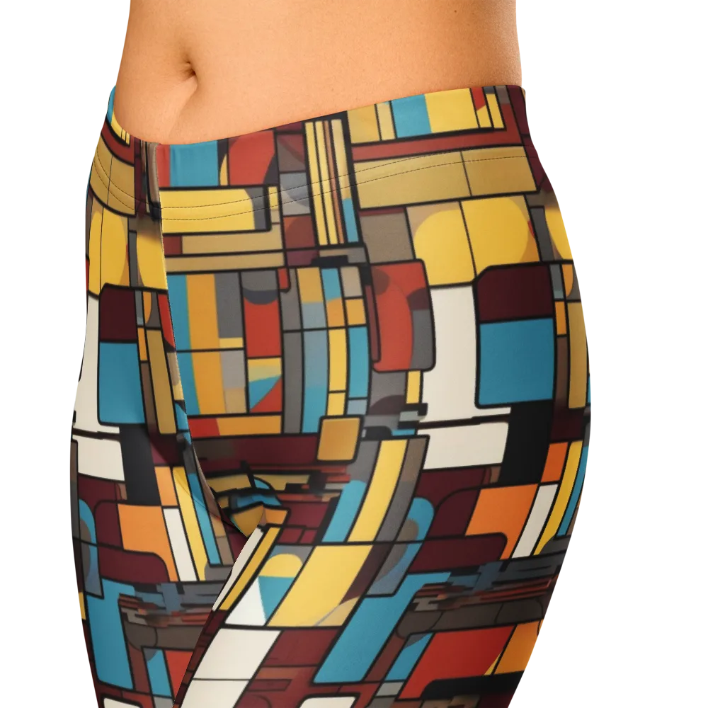 Bauhaus Circuit on Capri Leggings — Zoomed-in
