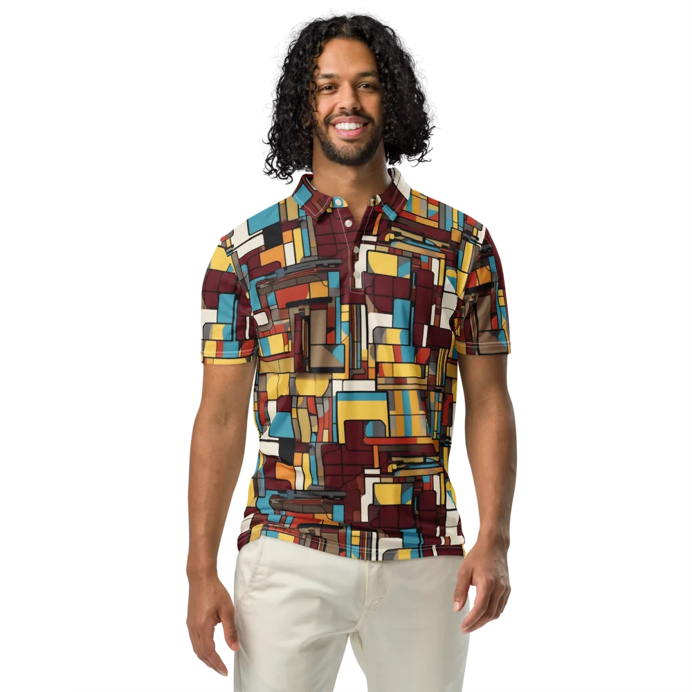 Bauhaus Circuit on Men's Slim Fit Polo Shirt — Front