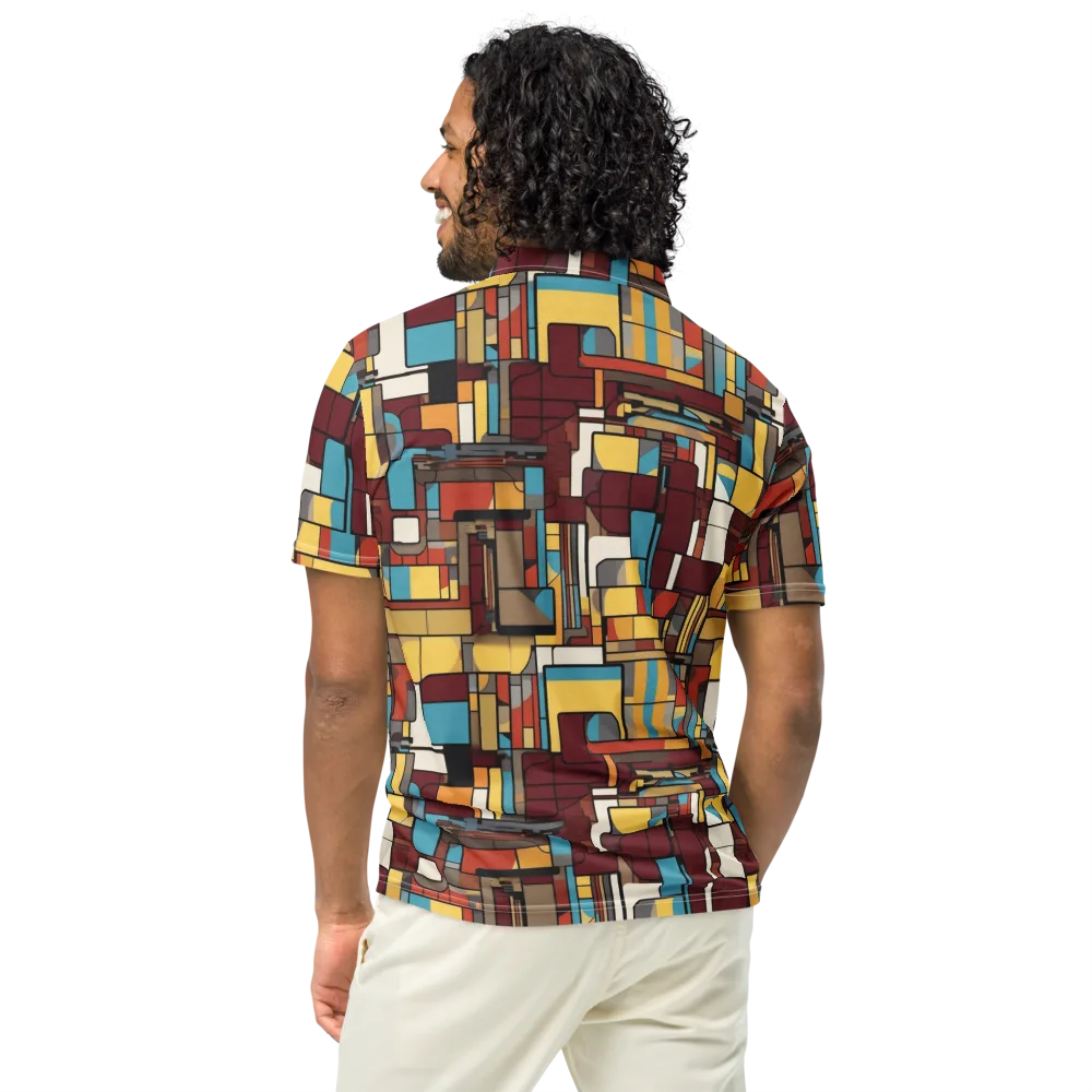 Bauhaus Circuit on Men's Slim Fit Polo Shirt — Back