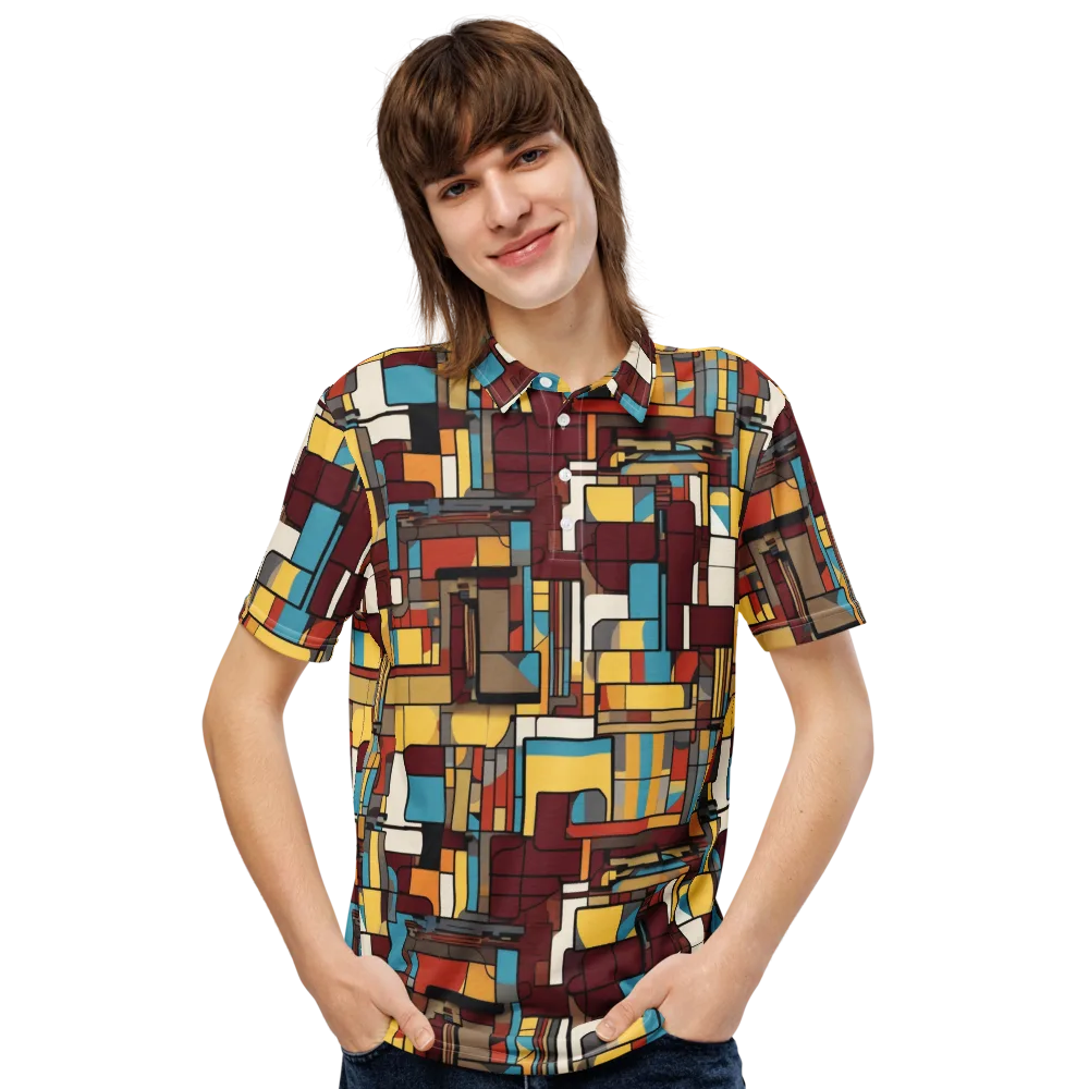 Bauhaus Circuit on Men's Slim Fit Polo Shirt — Front