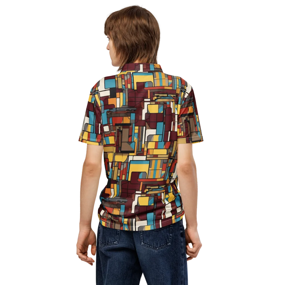 Bauhaus Circuit on Men's Slim Fit Polo Shirt — Back
