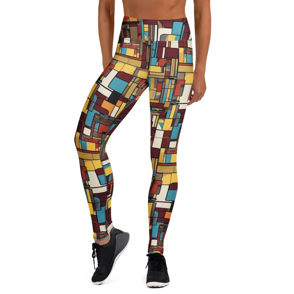 Bauhaus Circuit on Yoga Leggings — Front