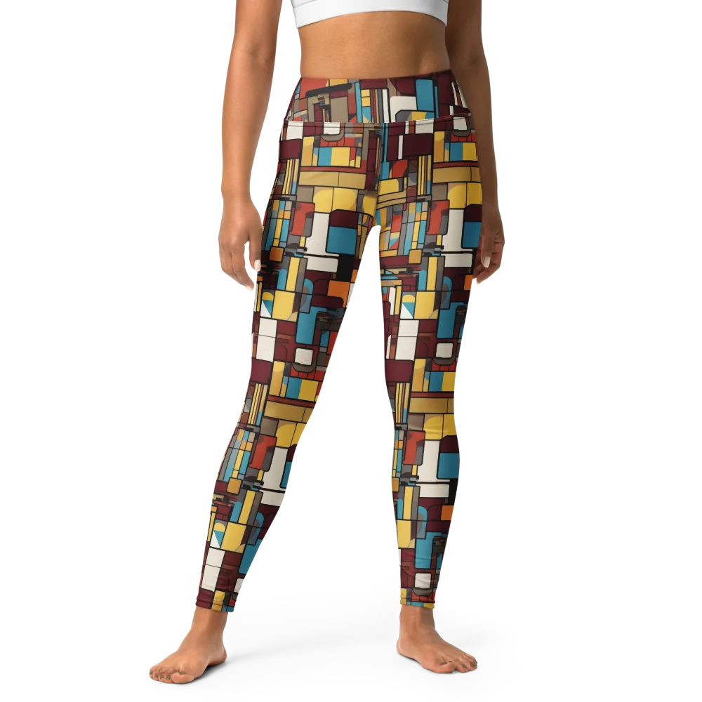 Bauhaus Circuit on Yoga Leggings — Front