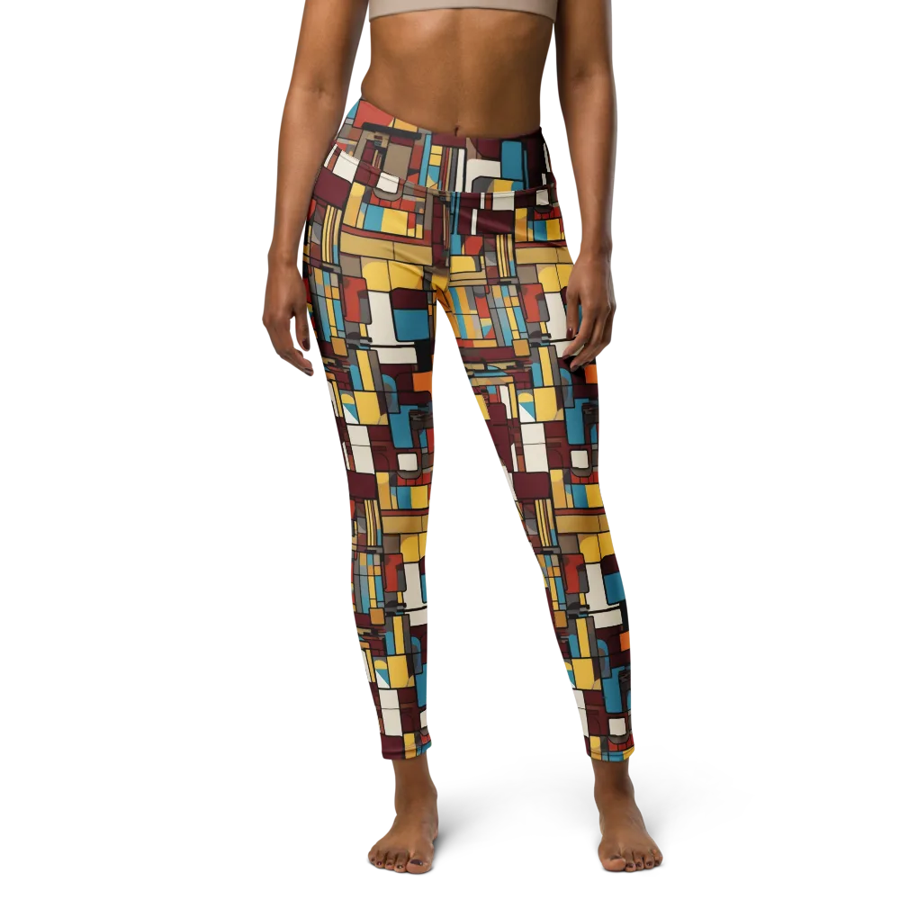 Bauhaus Circuit on Yoga Leggings — Front