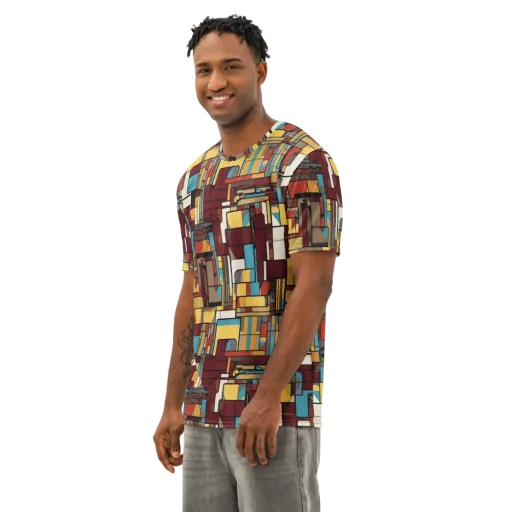 Bauhaus Circuit on a Men's Cotton Crew Neck T-Shirt