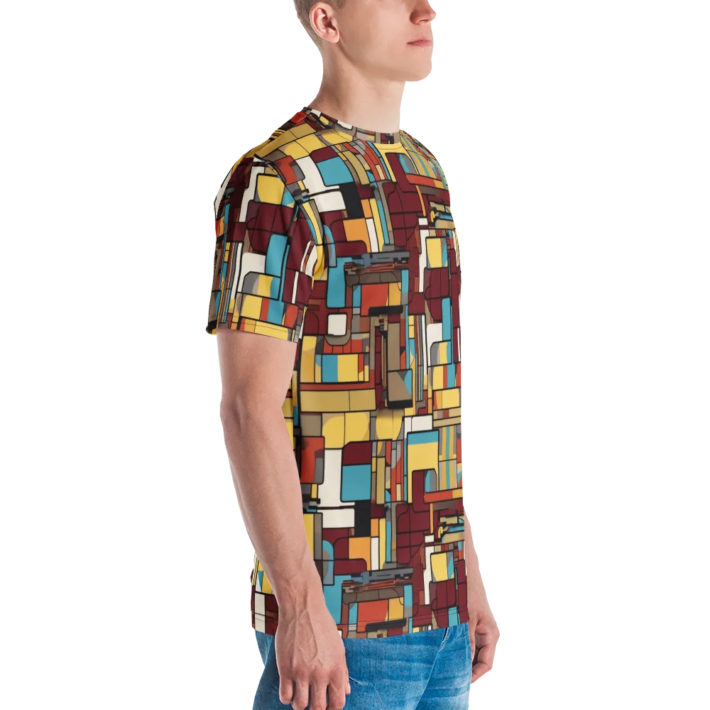 Bauhaus Circuit on Men's Crew Neck T-Shirt — Right