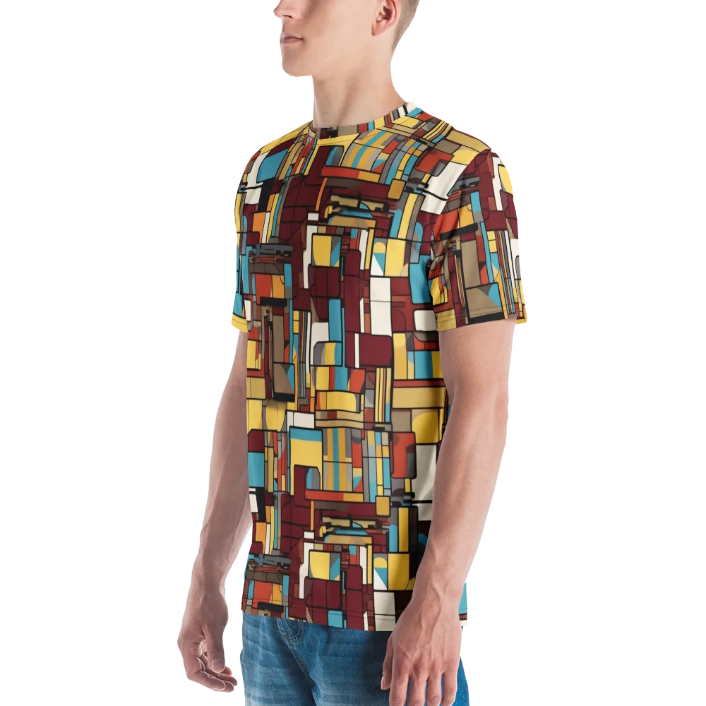 Bauhaus Circuit on Men's Crew Neck T-Shirt — Left