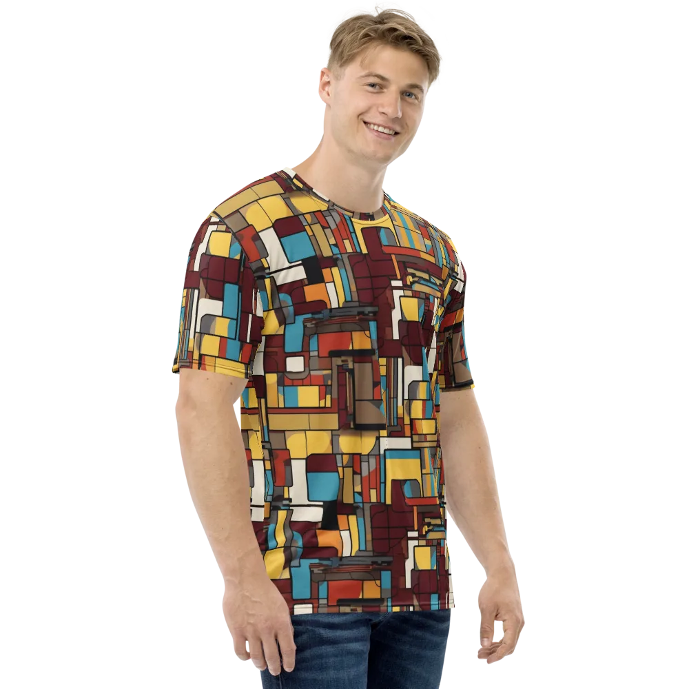 Bauhaus Circuit on Men's Crew Neck T-Shirt — Right