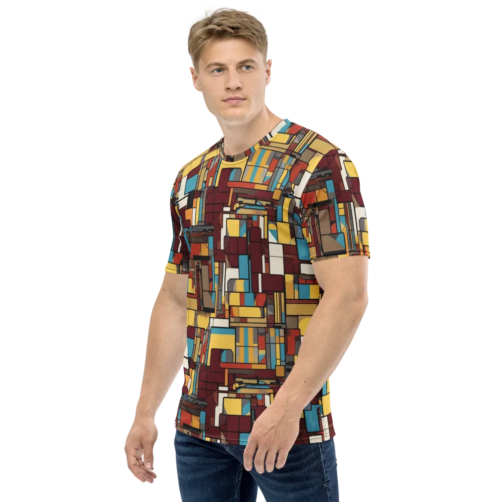 Bauhaus Circuit on Men's Crew Neck T-Shirt — Left