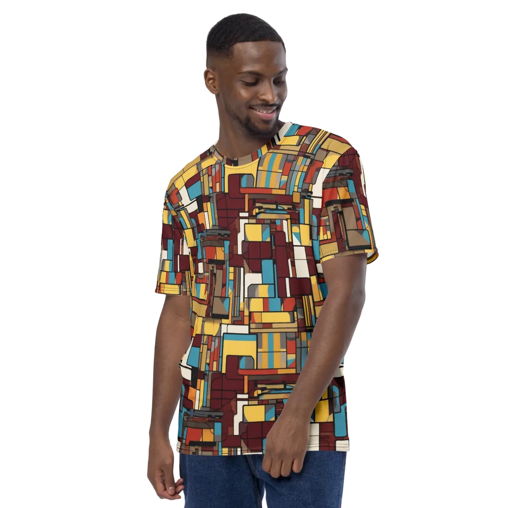 Bauhaus Circuit on Men's Crew Neck T-Shirt — Left