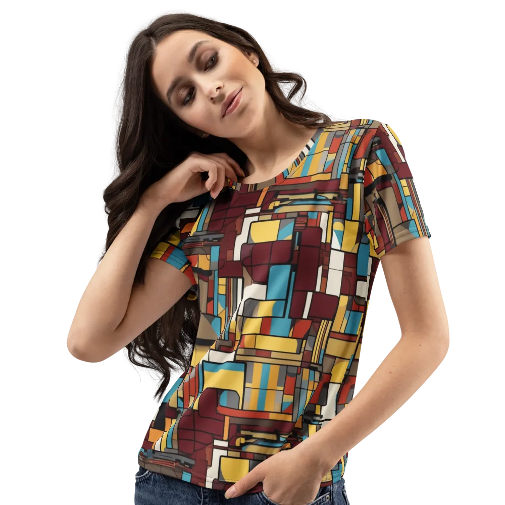 Bauhaus Circuit on Women's Crew Neck T-Shirt — Left Front