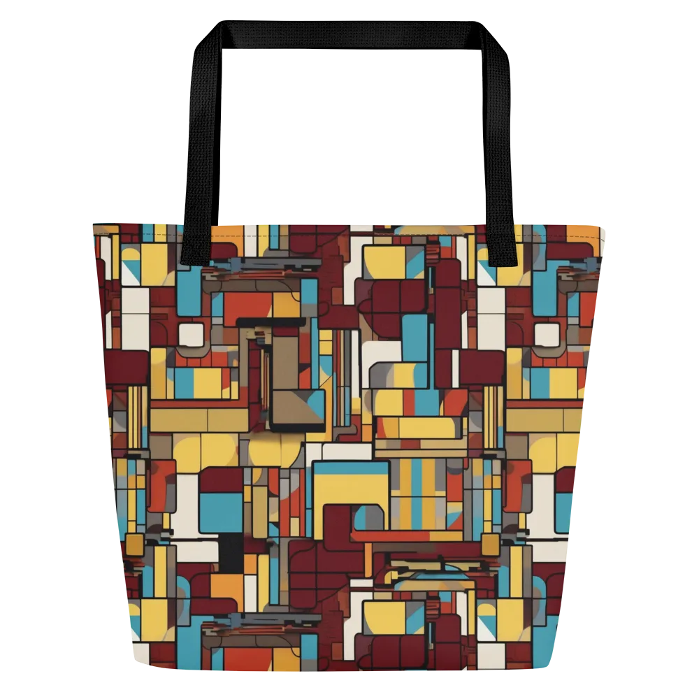 Bauhaus Circuit on Large Tote Bag W/ Pocket — Front