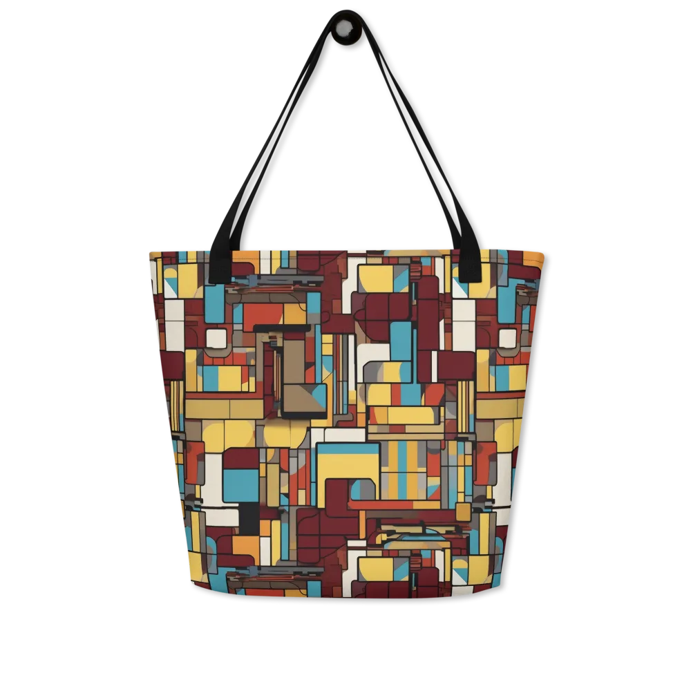 Bauhaus Circuit on Large Tote Bag W/ Pocket — Front
