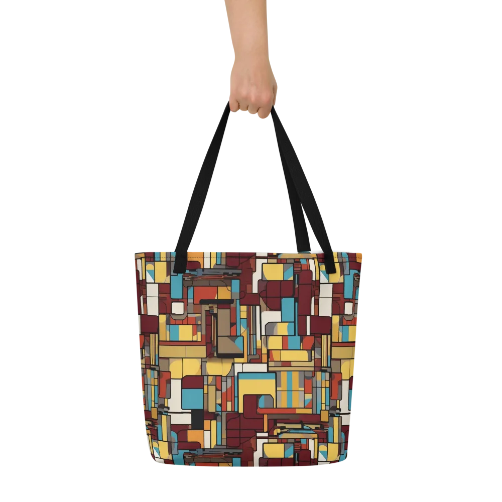 Bauhaus Circuit on Large Tote Bag W/ Pocket — Front