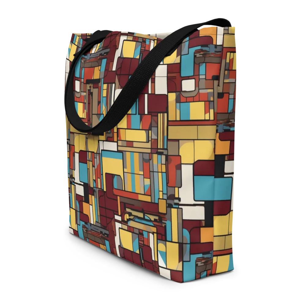 Bauhaus Circuit on Large Tote Bag W/ Pocket — Front