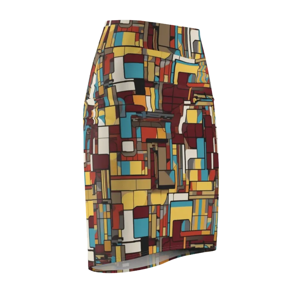Bauhaus Circuit on Pencil Skirt — Front Side