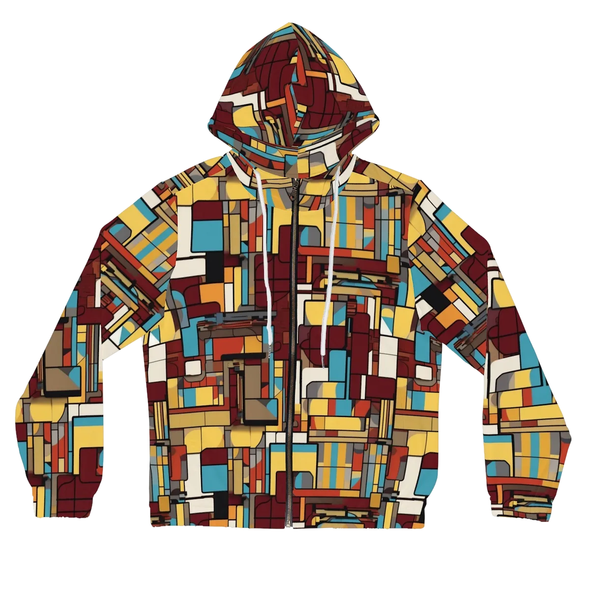 Bauhaus Circuit on Women's Full-Zip Hoodie — Front