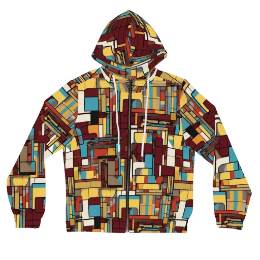 Bauhaus Circuit on a Women's Full-Zip Hoodie