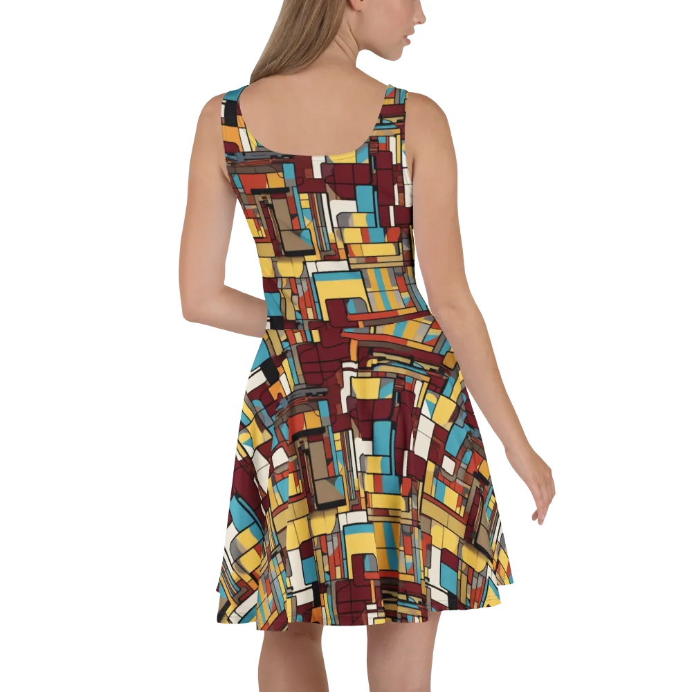 Bauhaus Circuit on Skater Dress — Back