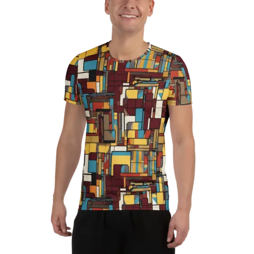 Bauhaus Circuit on a Men's Athletic T-Shirt