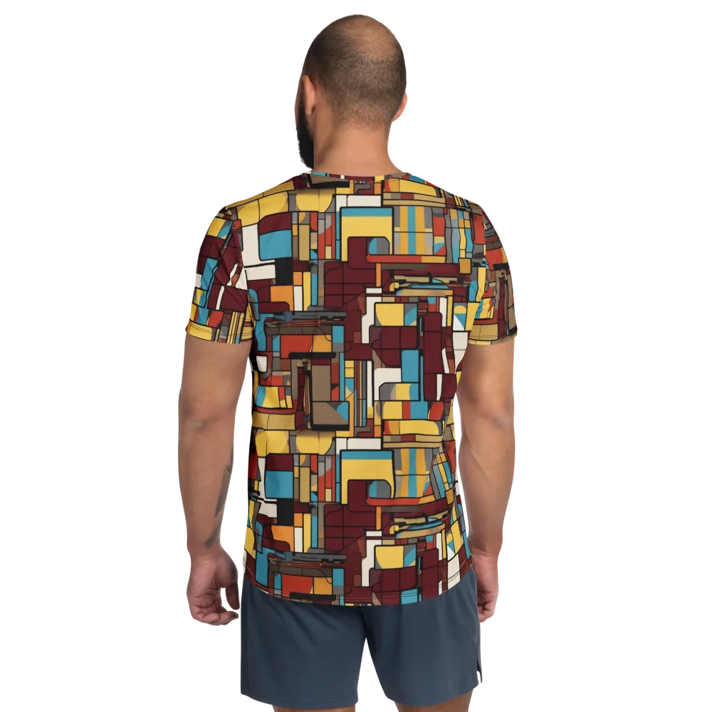 Bauhaus Circuit on Men's Athletic T-Shirt — Back
