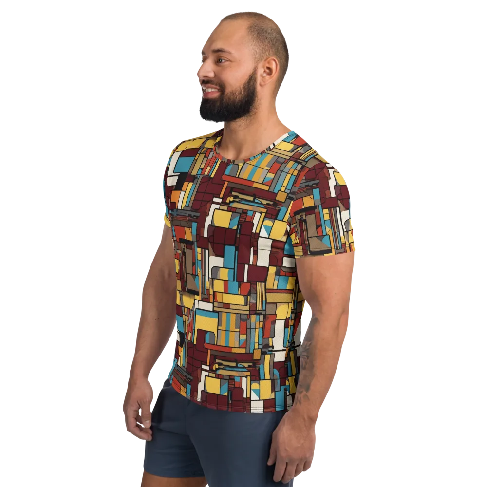 Bauhaus Circuit on Men's Athletic T-Shirt — Left