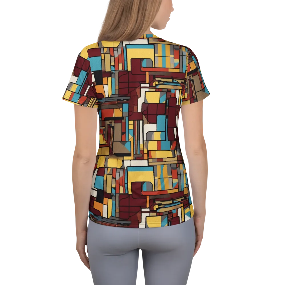 Bauhaus Circuit on Women's Athletic T-Shirt — Back