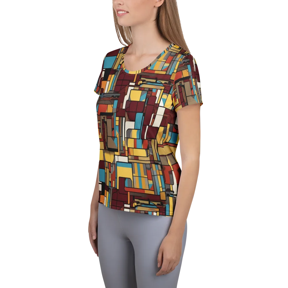 Bauhaus Circuit on Women's Athletic T-Shirt — Left