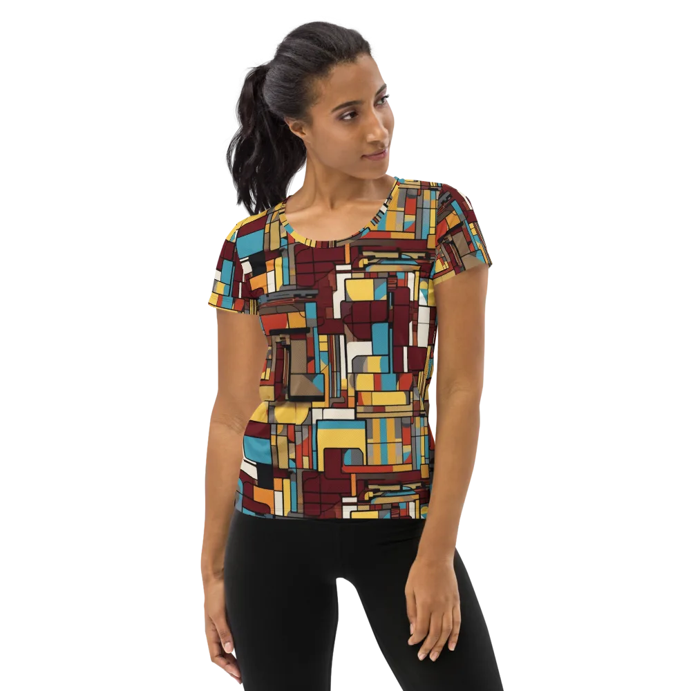 Bauhaus Circuit on Women's Athletic T-Shirt — Front