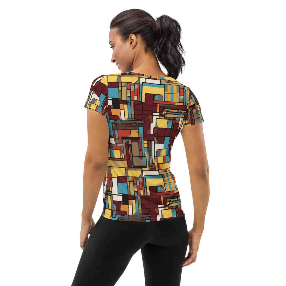 Bauhaus Circuit on Women's Athletic T-Shirt — Back